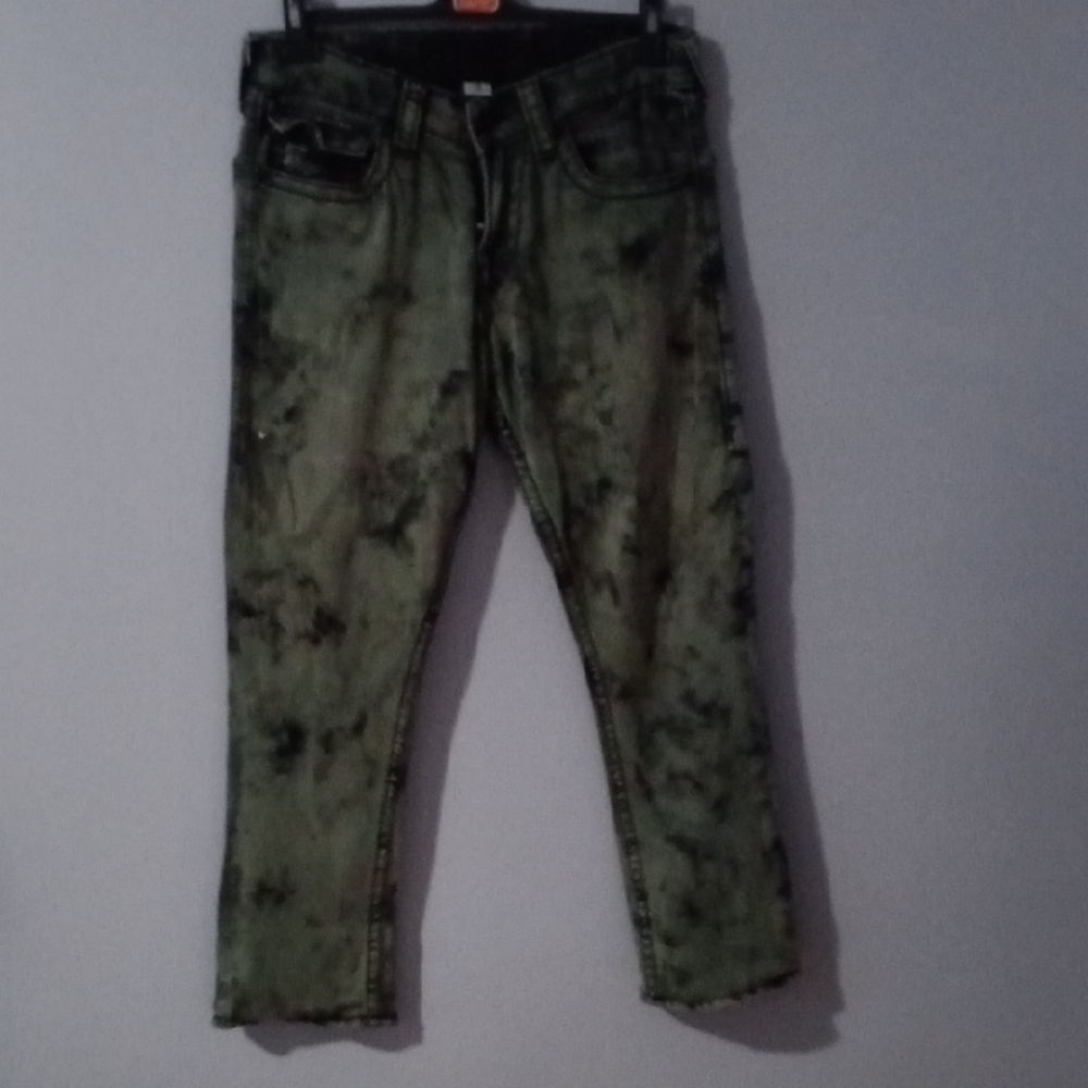 True Religion Distressed Green Jeans